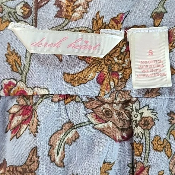 Derek Heart Blue Flower Paisley Flowy Dress Small - Picture 3 of 5
